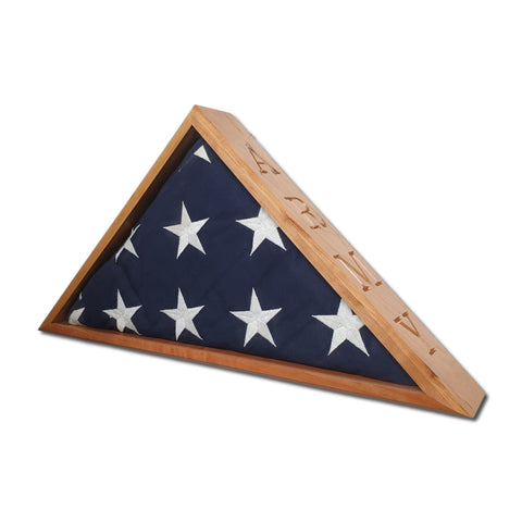 Cherry ARMY Burial Flag Display Case. Legacies of America Woodworking Co.