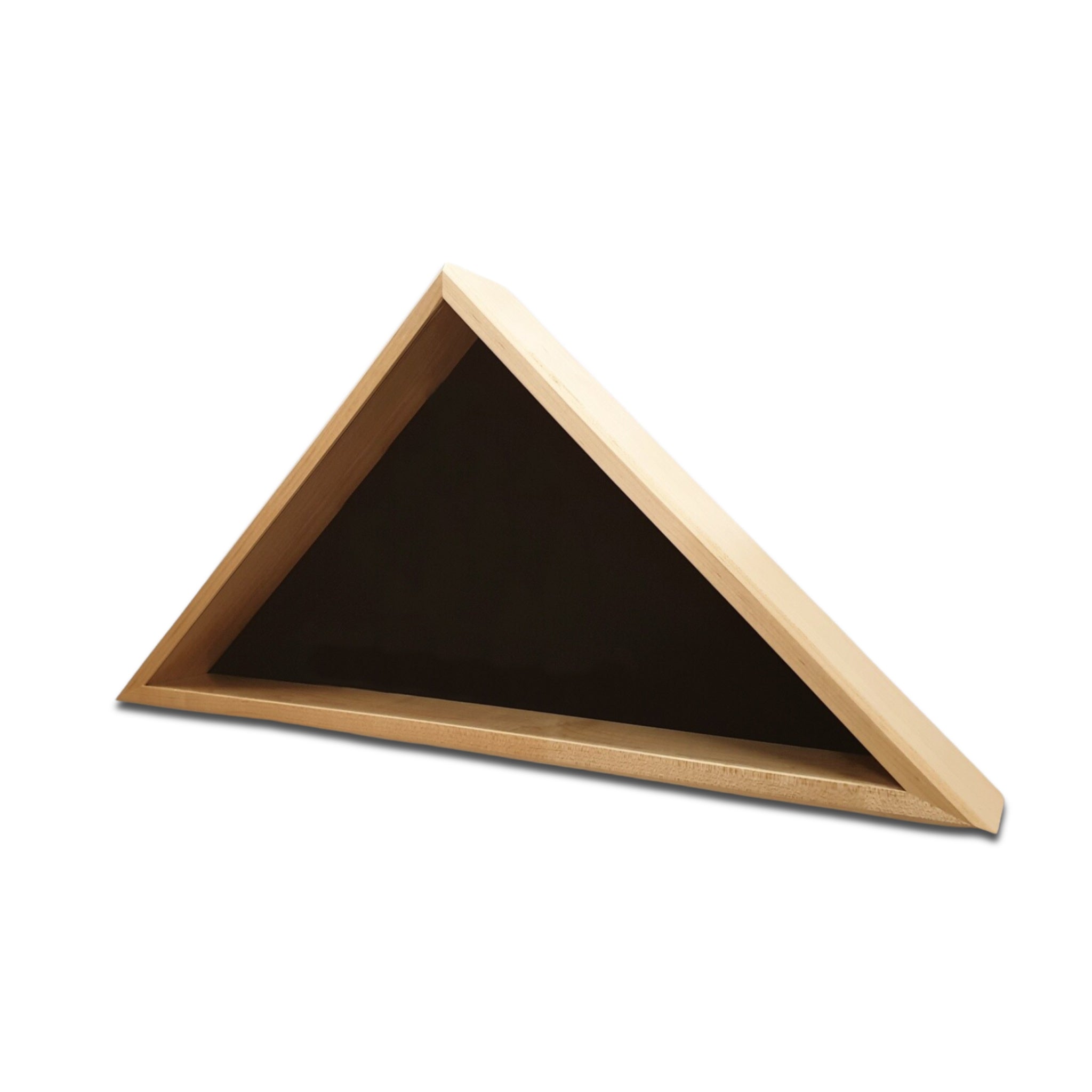 Burial Memorial Flag Display Case for deceased Veteran. Holds one folded 5' by 9.5' burial flag. Made with real Maple hardwood. American Made - Veteran Built Show in the "Wall Hanging" option.