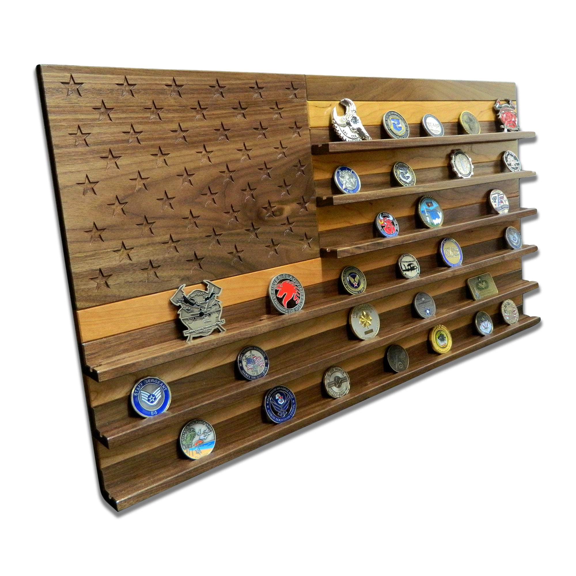 American Flag Challenge Coin Displays