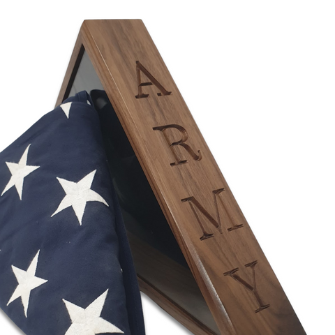 ARMY - Walnut Burial Flag Display Case (5' x 9.5' Flag)