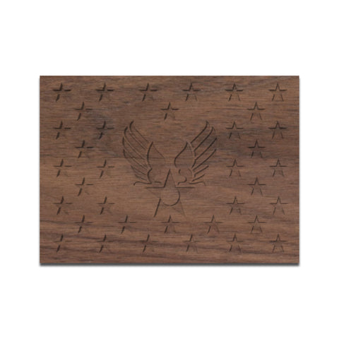 CNC rendering of U.S. Air Force Hap Arnold wings engraving option