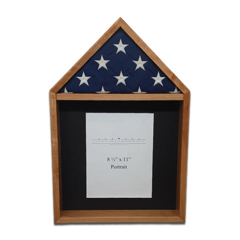 Cherry 3'x5' Flag & Certificate Display Case - Center front view
