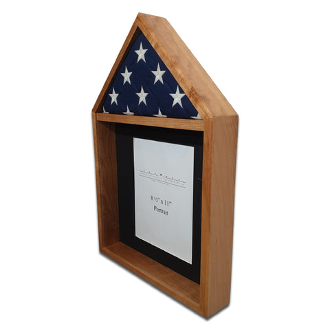 Cherry 3'x5' Flag & Certificate Display Case - Right angled view
