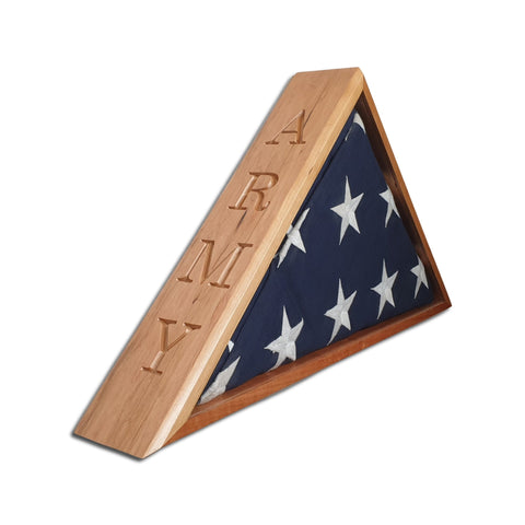 Cherry ARMY Burial Flag Display Case. Legacies of America Woodworking Co.