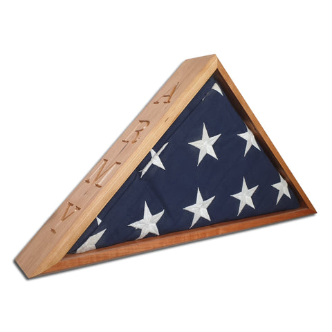 Cherry ARMY Burial Flag Display Case. Legacies of America Woodworking Co.