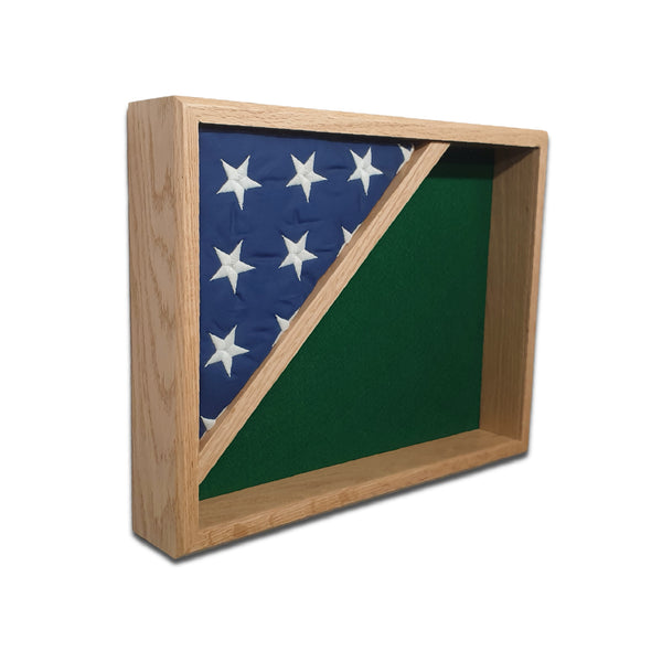 Oak 14" x 18" Horizontal Shadow Box American MadeVeteran Built