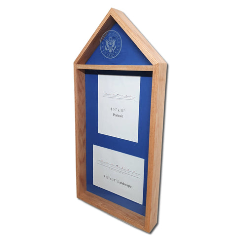 Oak 3'x5' Flag & Two Certificates Display Case