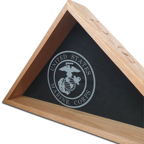 Marine Veteran - Burial Flag Display Case (5' x 9.5' Flag)