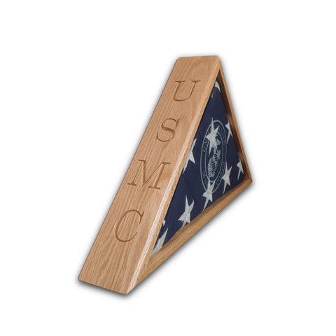 Marine Veteran - Burial Flag Display Case (5' x 9.5' Flag)