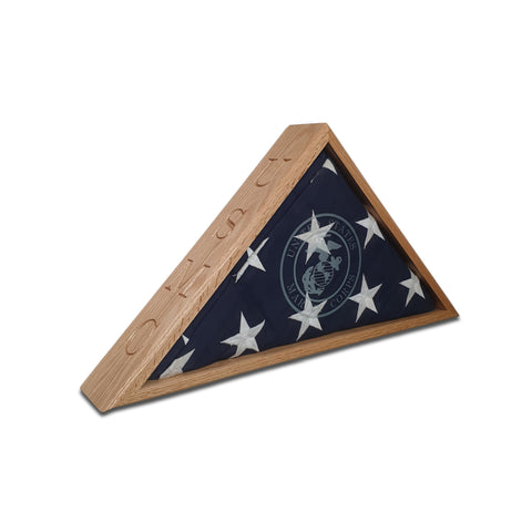 Marine Veteran - Burial Flag Display Case (5' x 9.5' Flag)