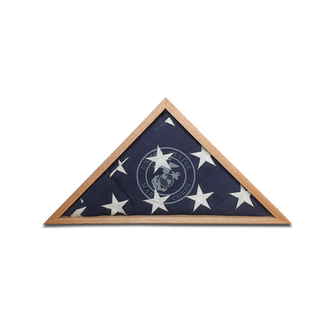 Marine Veteran - Burial Flag Display Case (5' x 9.5' Flag)