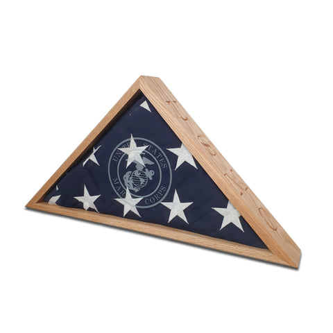 Marine Veteran - Burial Flag Display Case (5' x 9.5' Flag)