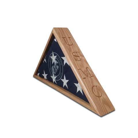 Marine Veteran - Burial Flag Display Case (5' x 9.5' Flag)