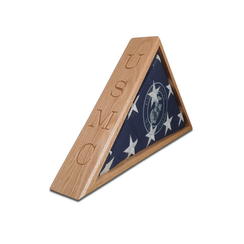 Marine Veteran - Burial Flag Display Case (5' x 9.5' Flag)