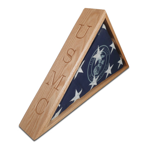 Marine Veteran - Burial Flag Display Case (5' x 9.5' Flag)