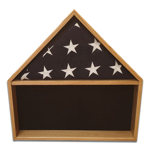 Oak Burial Flag Shadow Box