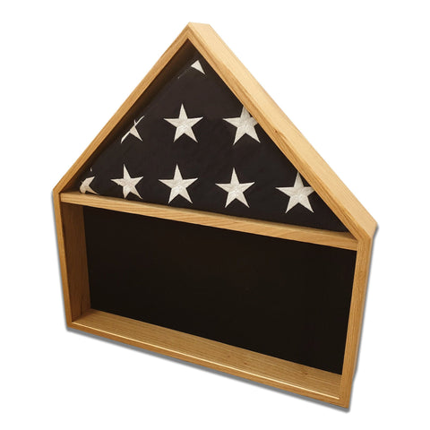 Oak Burial Flag Shadow Box