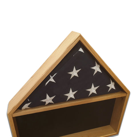 Oak Burial Flag Shadow Box