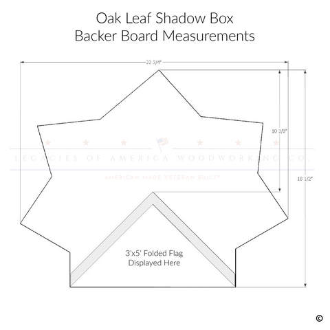 Cherry Officer Oak Leaf Rank Insignia Shadow Box