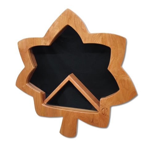 Cherry Officer Oak Leaf Rank Insignia Shadow Box