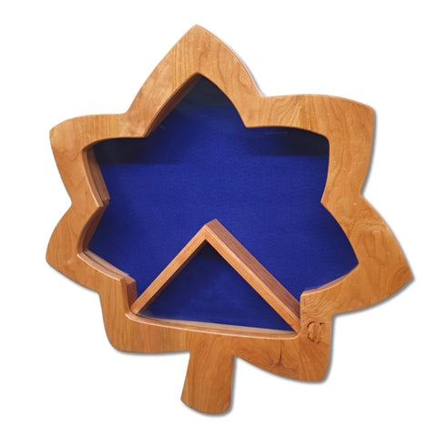 Cherry Officer Oak Leaf Rank Insignia Shadow Box