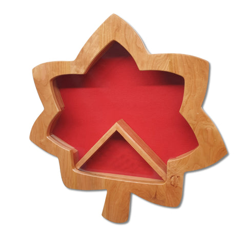 Cherry Officer Oak Leaf Rank Insignia Shadow Box