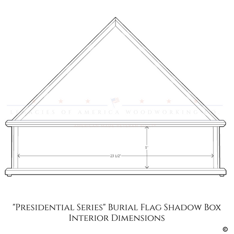 Interior dimensions of the shadow box section of the Burial Flag Shadow Box