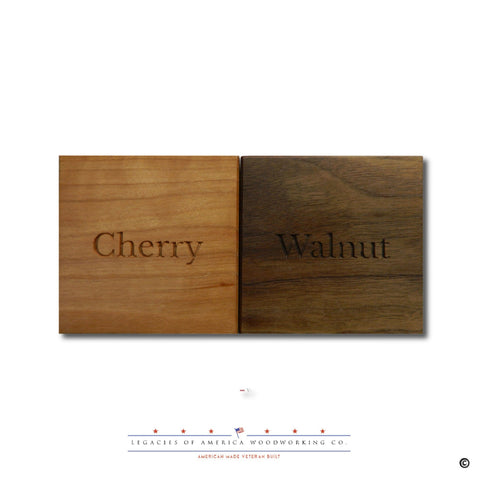 American Flag Challenge Coin Display - Walnut & Cherry