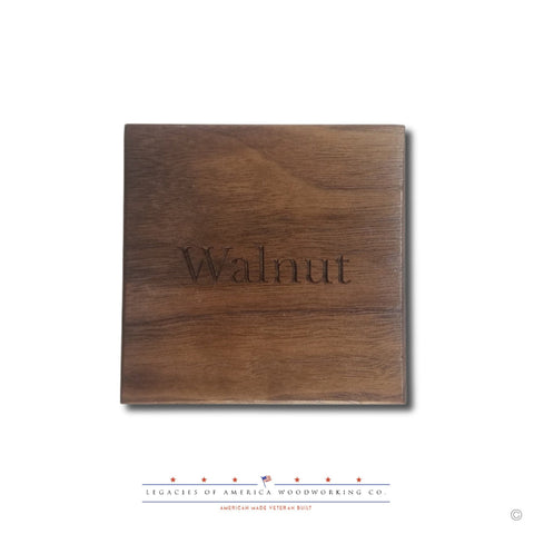 Walnut hardwood sample.
