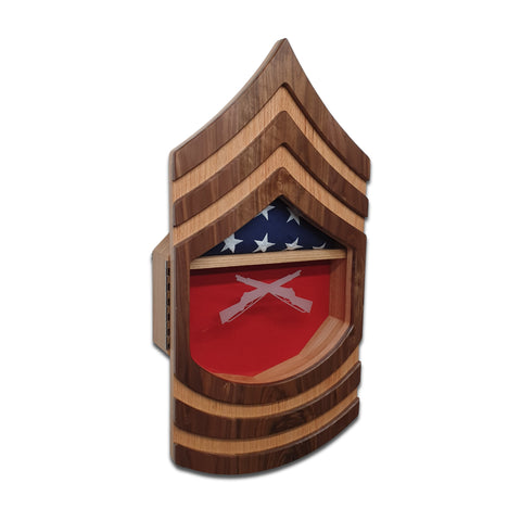 US Marine Corps Master Sergeant Military Retirement Shadow Box. Legacies of America Woodworking Co.