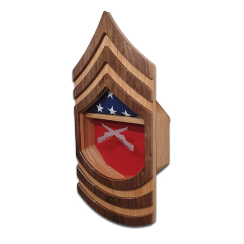 US Marine Corps Master Sergeant Military Retirement Shadow Box. Legacies of America Woodworking Co.