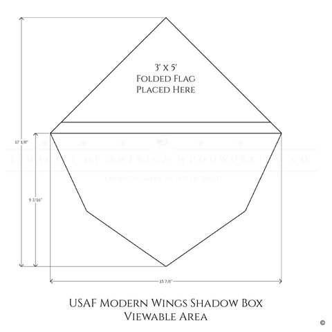 Interior dimensions of the US Air Force Modern Wings Shadow Box