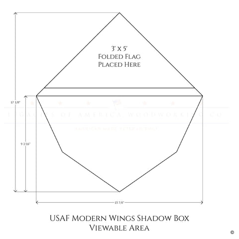 Interior dimensions of the US Air Force Modern Wings Shadow Box