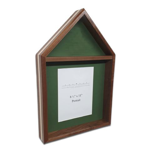 Walnut with Maple Inlay 3'x5' Flag & Certificate Display Case
