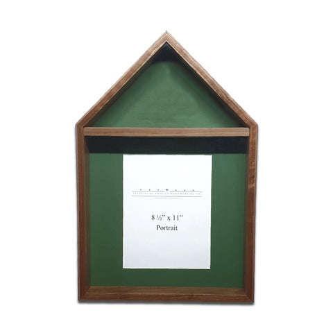 Walnut with Maple Inlay 3'x5' Flag & Certificate Display Case