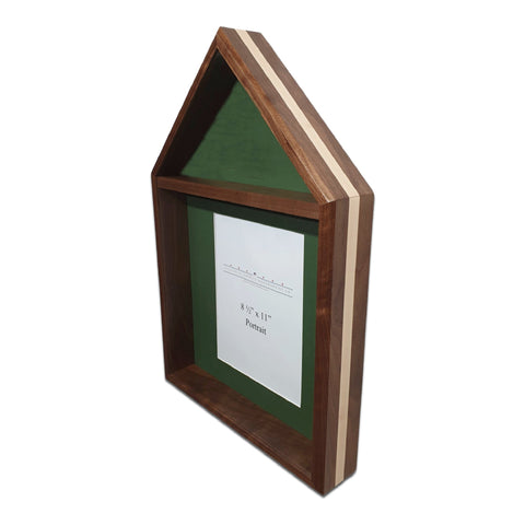 Walnut with Maple Inlay 3'x5' Flag & Certificate Display Case