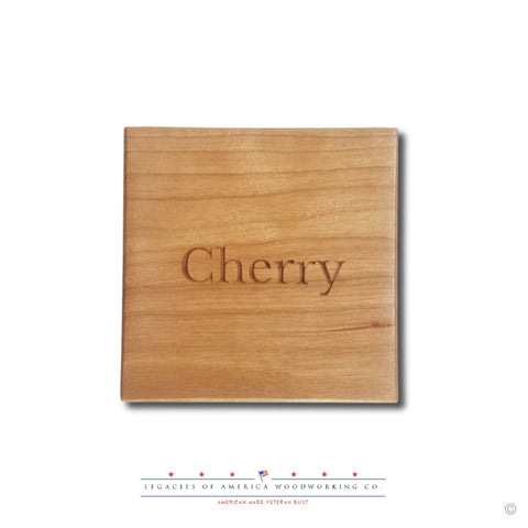 Natural Cherry hardwood used in the American Flag Challenge Coin Display