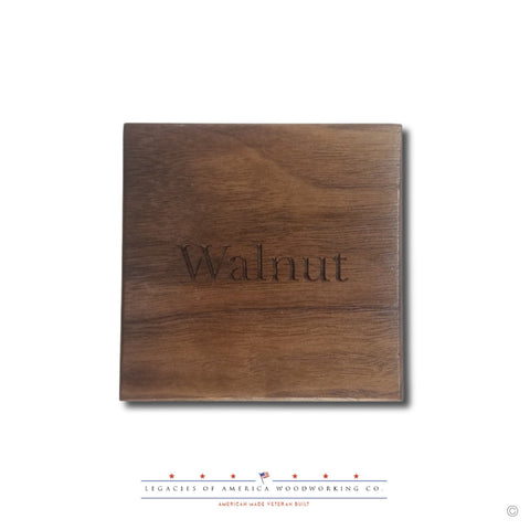 Natural Walnut hardwood used in the American Flag Challenge Coin Display